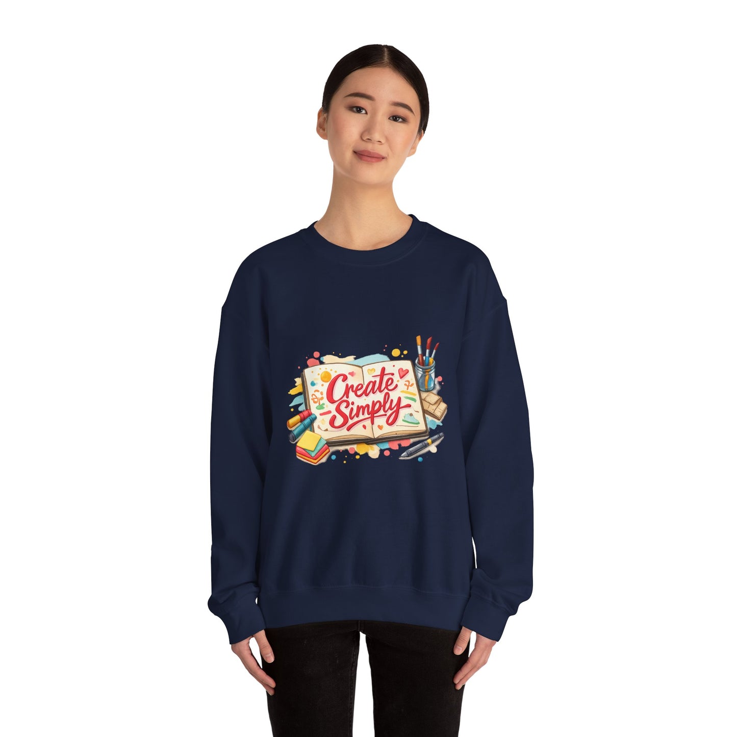 Create Simply marker‑style sweatshirt | hand‑drawn doodle art, sketchbook aesthetic