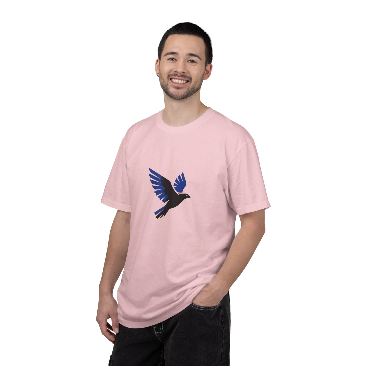 Blue Raven Graphic T-Shirt — Minimal Flying Bird Tee
