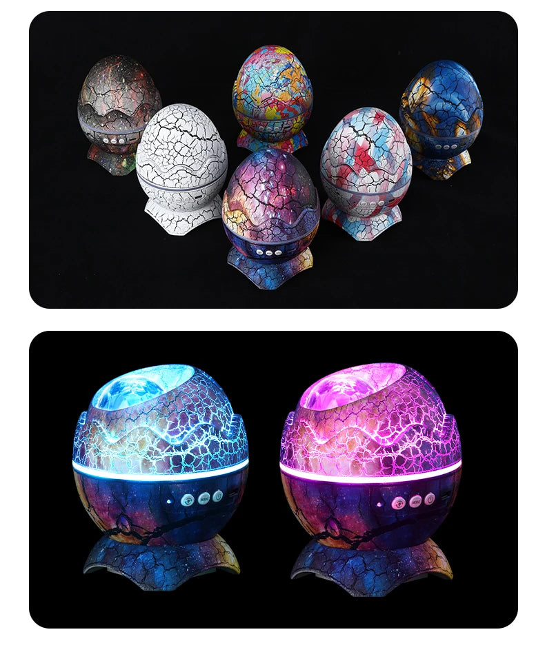 Galaxy Projector Dinosaur Egg Star Galaxy Light Projector Bluetooth Speaker Night Light White Noise Timer Remote Control Decor