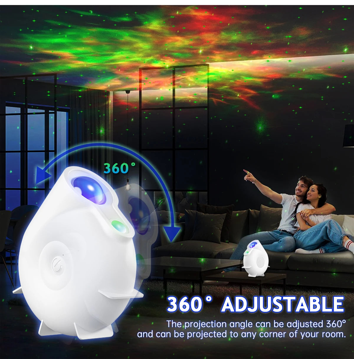 Star Projector Galaxy Projector Night Light Projector for Kids Built in Bluetooth Music Speaker Timer Ideal Gift for Christmas