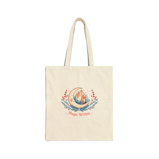 Magic Within tote | witchcore moon phase, crystals, herblore mystic