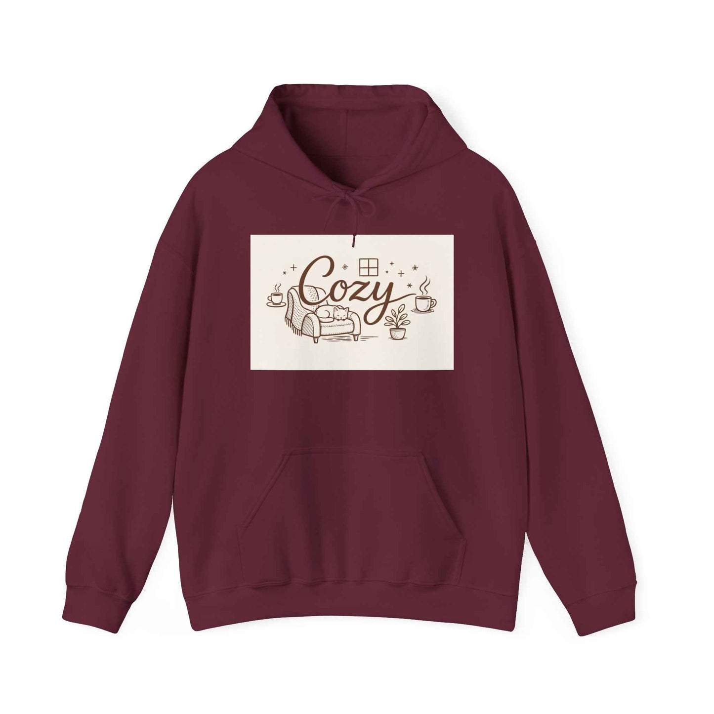 Cozy Home Hoodie — 'Cozy' Armchair & Hot Cocoa Comfort Pullover
