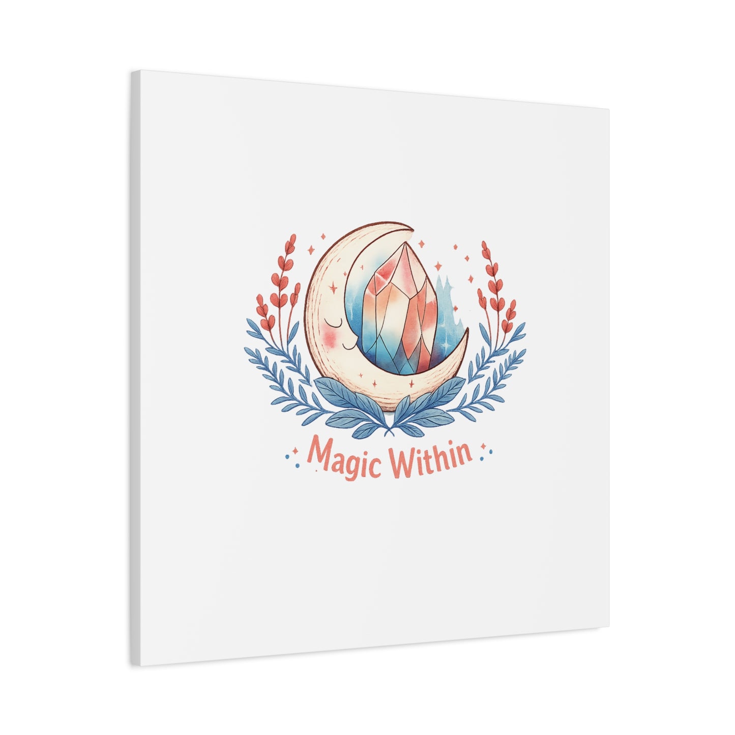 Magic Within Moon Crystal Canvas | witchcore, moon phase, crystals