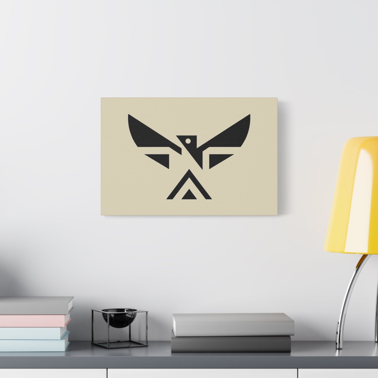Minimalist Geometric Eagle Canvas Print — Modern Native-Inspired Wall Art