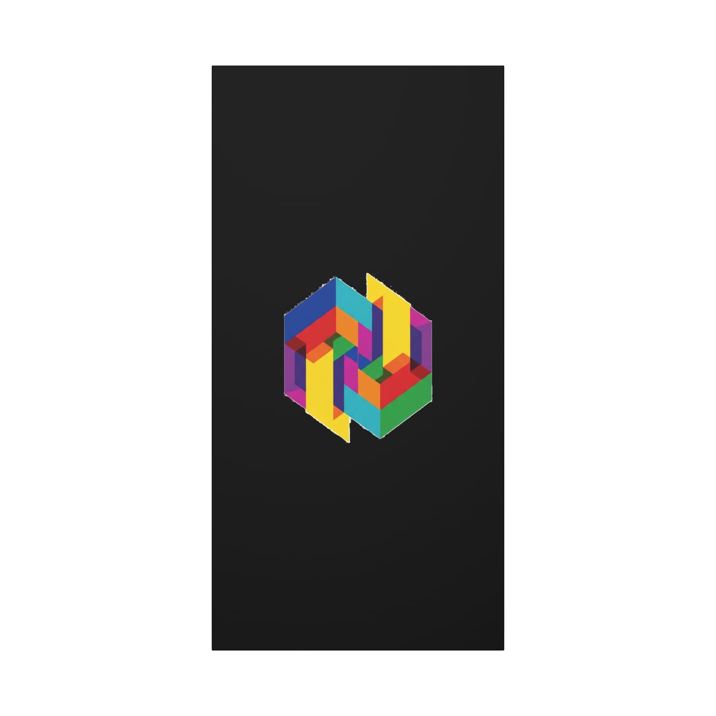 Colorful Geometric Cube Canvas Print — Modern Abstract Wall Art