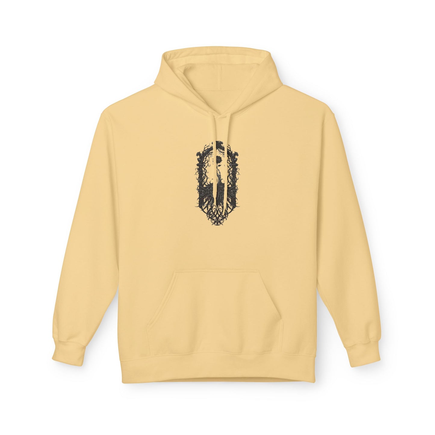 Wolf Crest Hoodie — Monochrome Forest Wolf Emblem