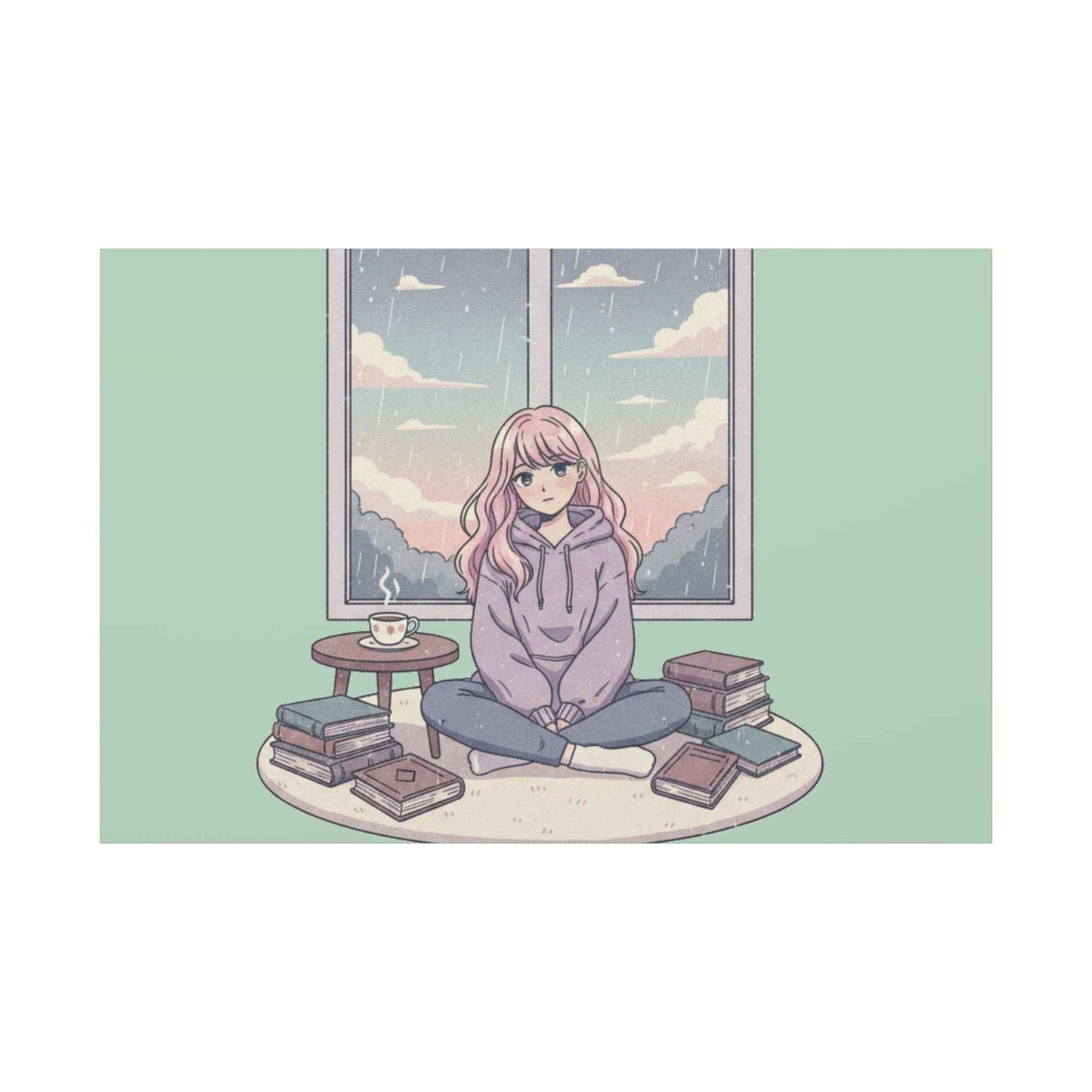 Cozy Girl Reading Wall Art — Matte Stretched Canvas