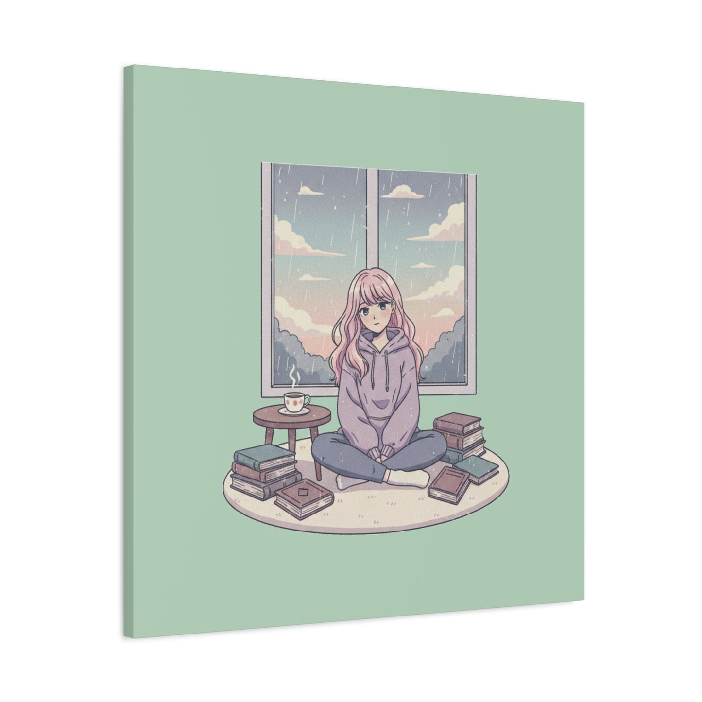 Cozy Girl Reading Wall Art — Matte Stretched Canvas