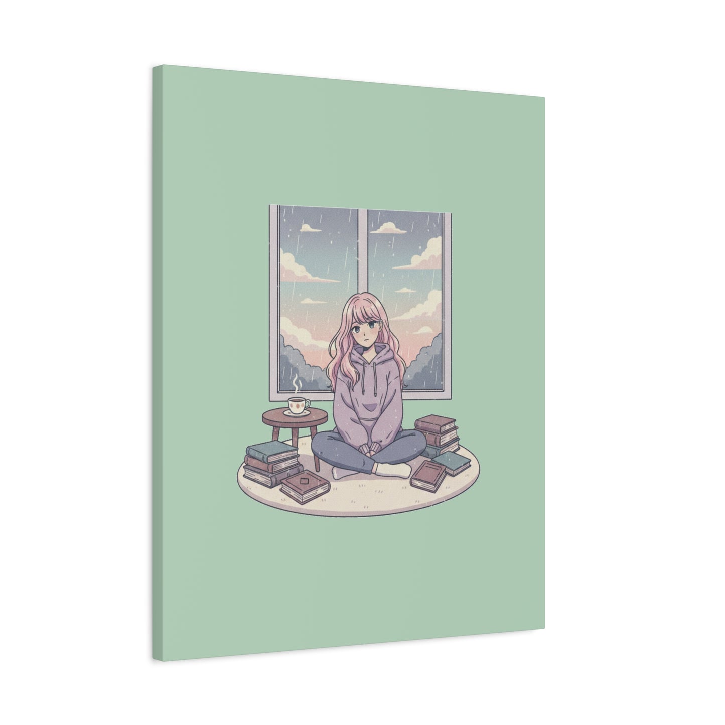 Cozy Girl Reading Wall Art — Matte Stretched Canvas