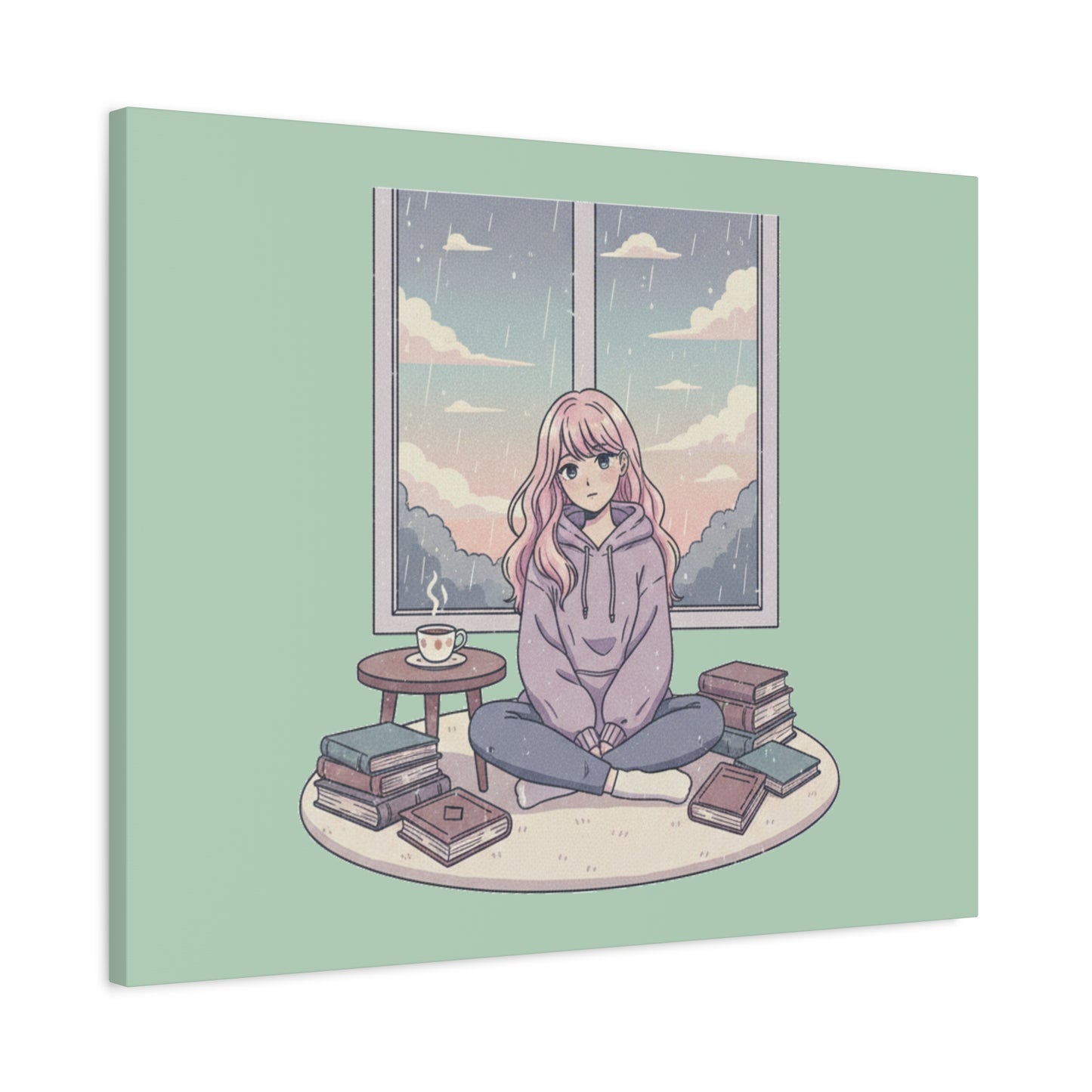 Cozy Girl Reading Wall Art — Matte Stretched Canvas