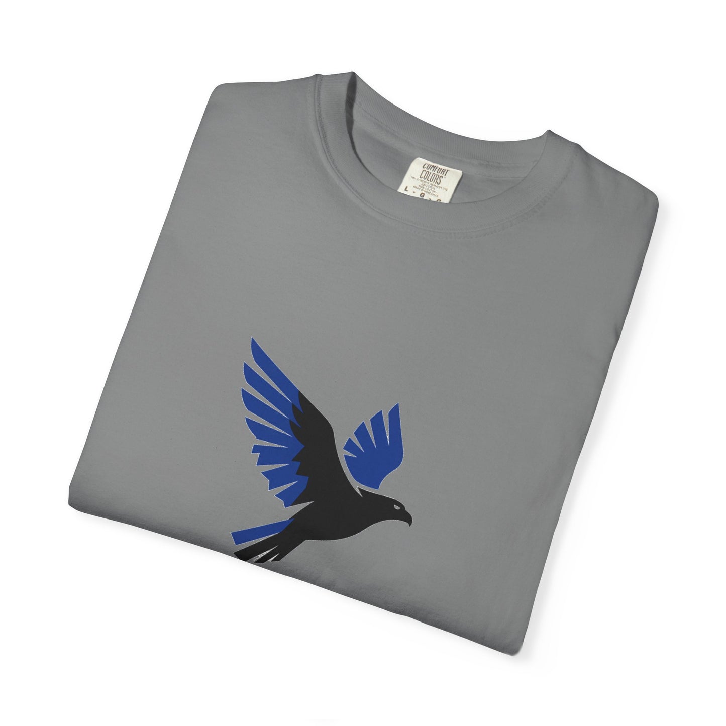 Blue Raven Graphic T-Shirt — Minimal Flying Bird Tee