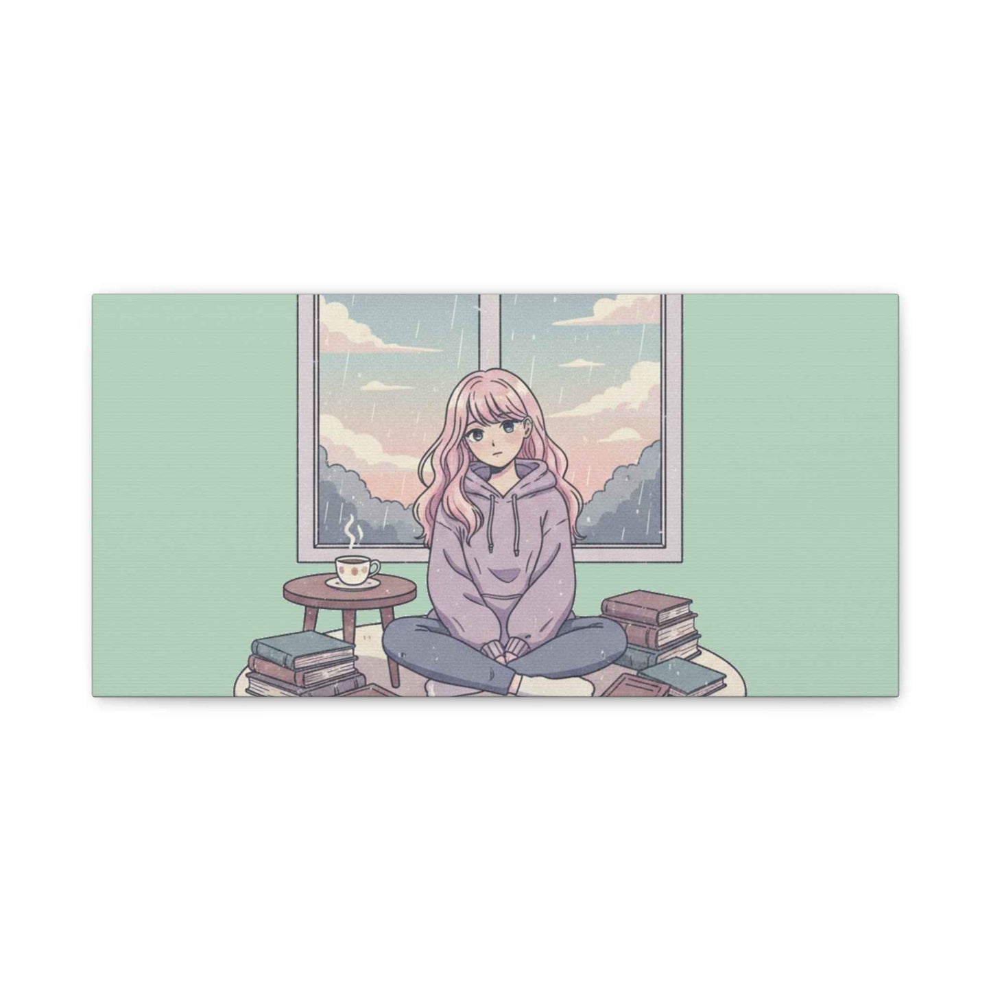 Cozy Girl Reading Wall Art — Matte Stretched Canvas