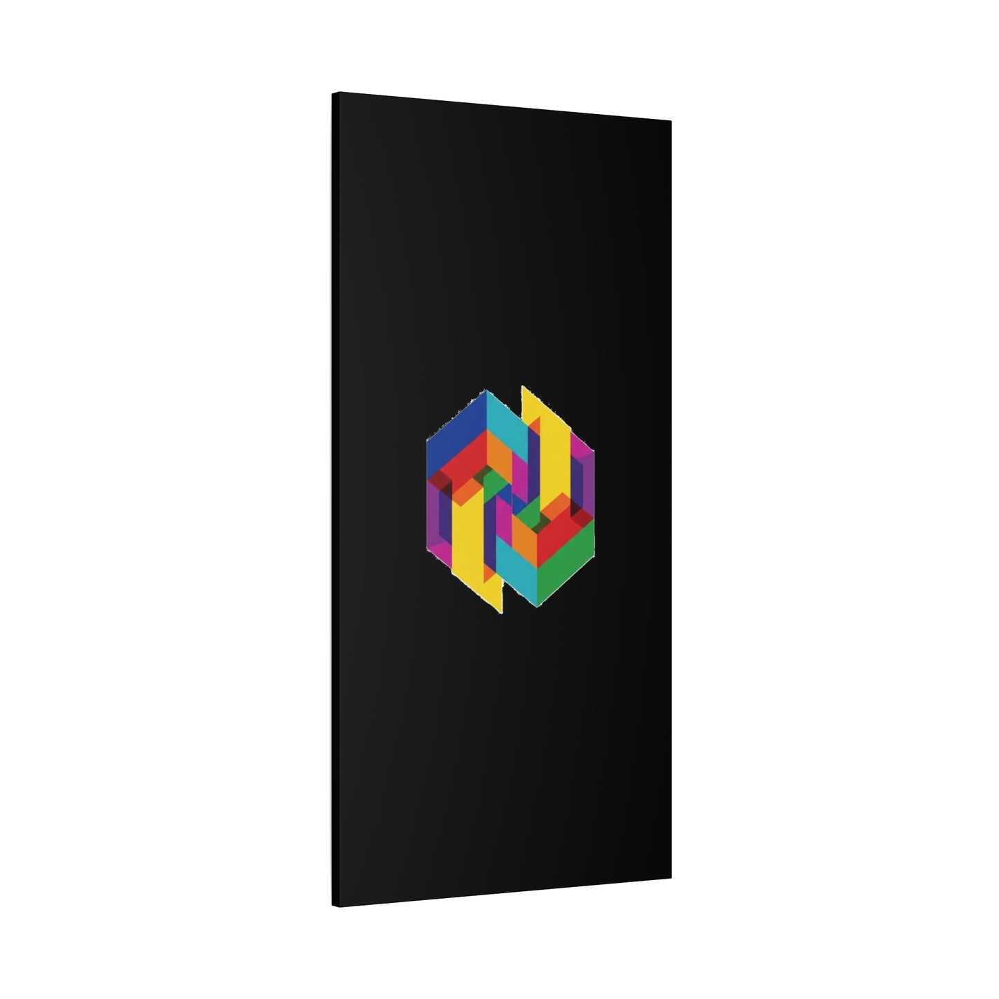 Colorful Geometric Cube Canvas Print — Modern Abstract Wall Art