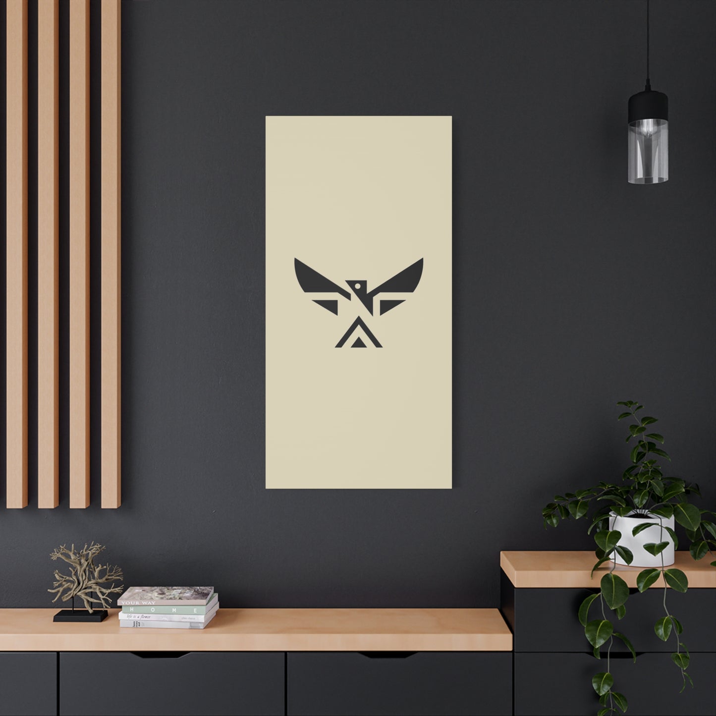 Minimalist Geometric Eagle Canvas Print — Modern Native-Inspired Wall Art