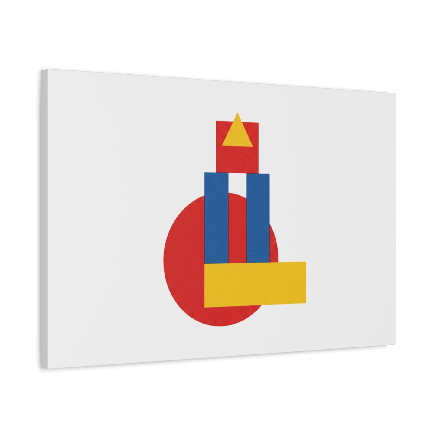 Abstract Geometric Shape Canvas Print — Minimalist Primary Color Wall Art