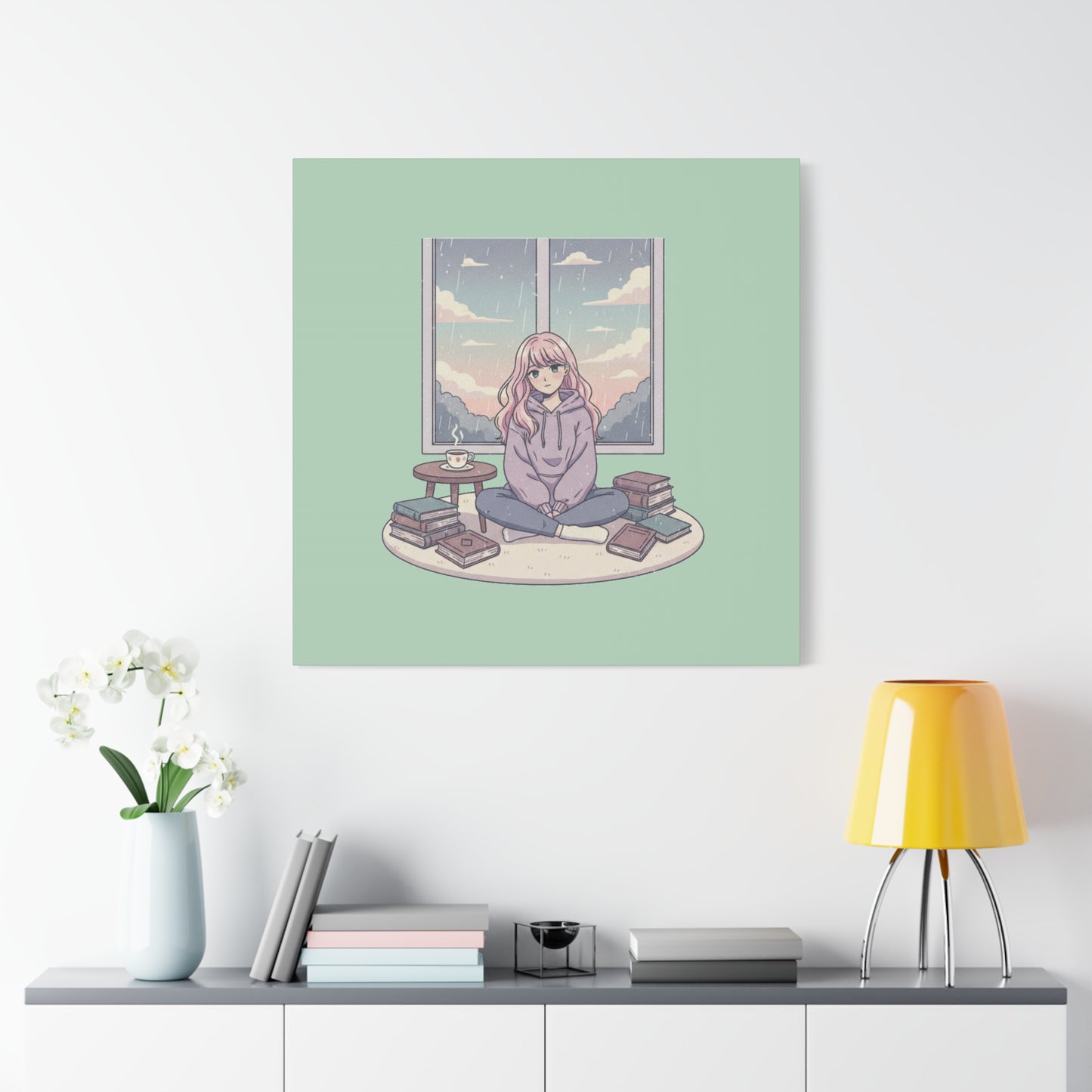 Cozy Girl Reading Wall Art — Matte Stretched Canvas