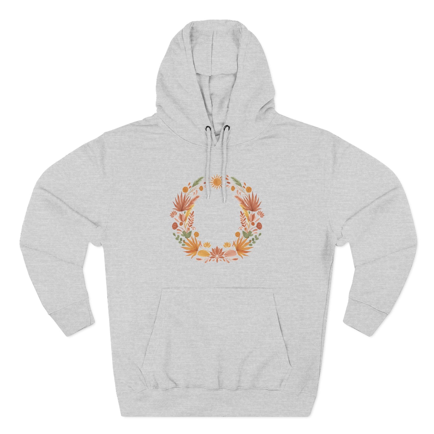 Floral Wreath Hoodie — Autumn Botanical Pullover