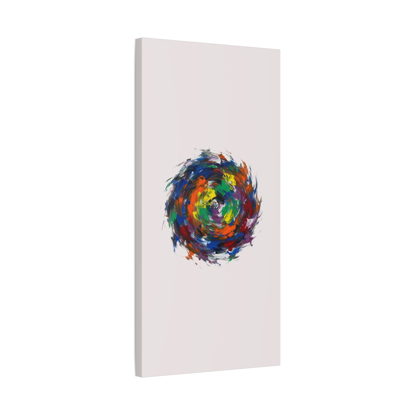 Abstract Color Swirl Canvas - Vibrant Circular Brushstroke Wall Art (Matte Stretched)
