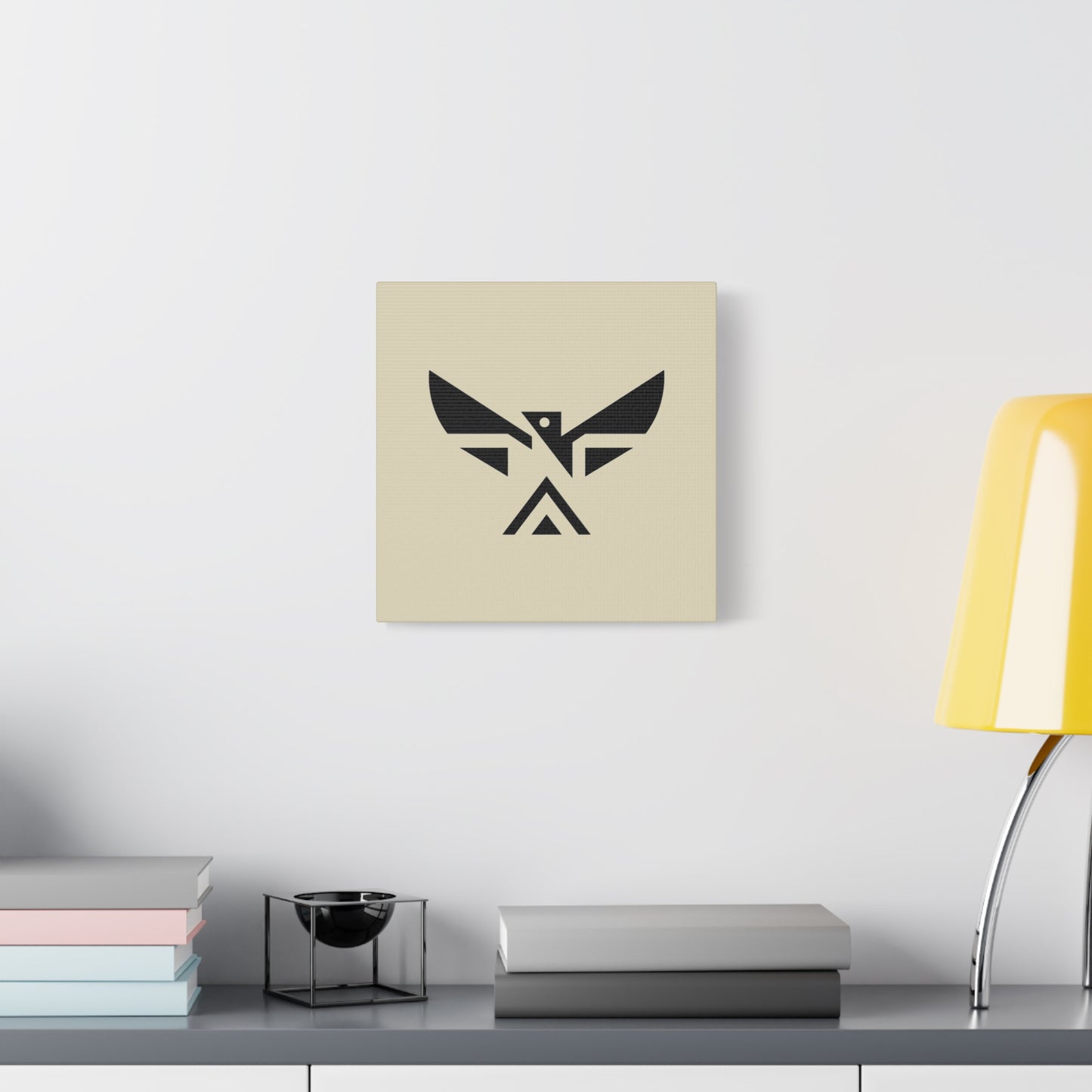 Minimalist Geometric Eagle Canvas Print — Modern Native-Inspired Wall Art