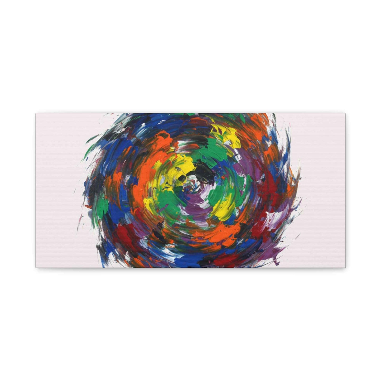 Abstract Color Swirl Canvas - Vibrant Circular Brushstroke Wall Art (Matte Stretched)