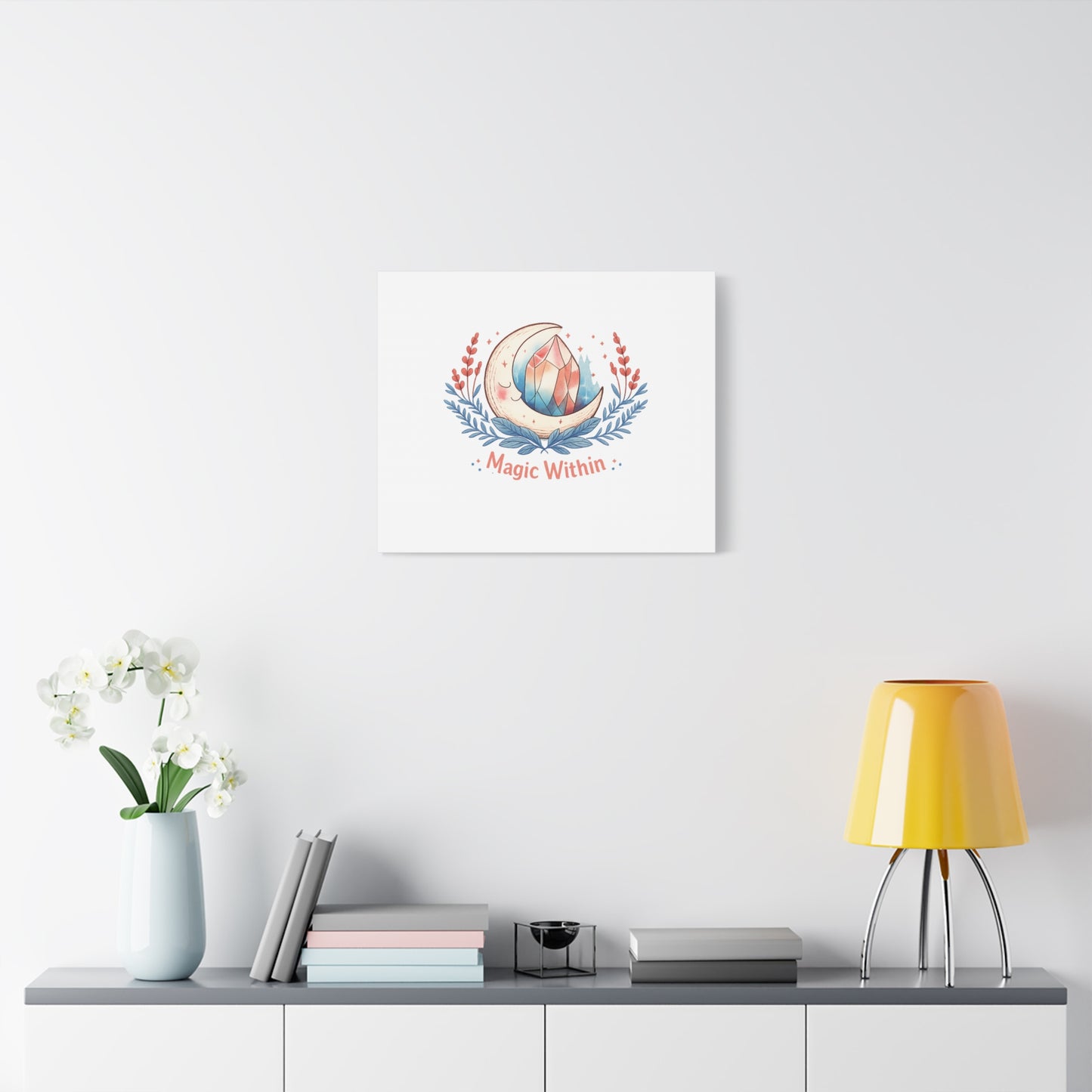 Magic Within Moon Crystal Canvas | witchcore, moon phase, crystals