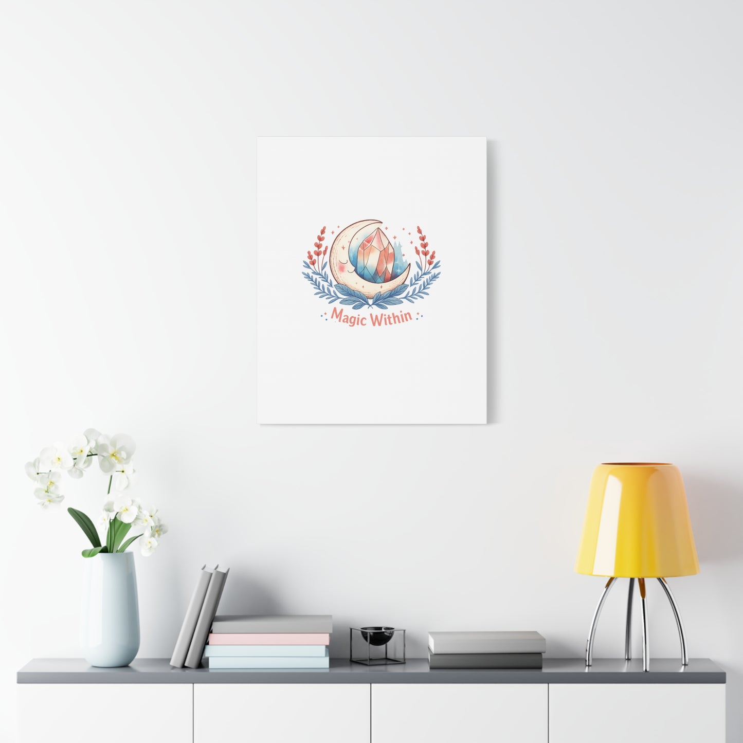 Magic Within Moon Crystal Canvas | witchcore, moon phase, crystals