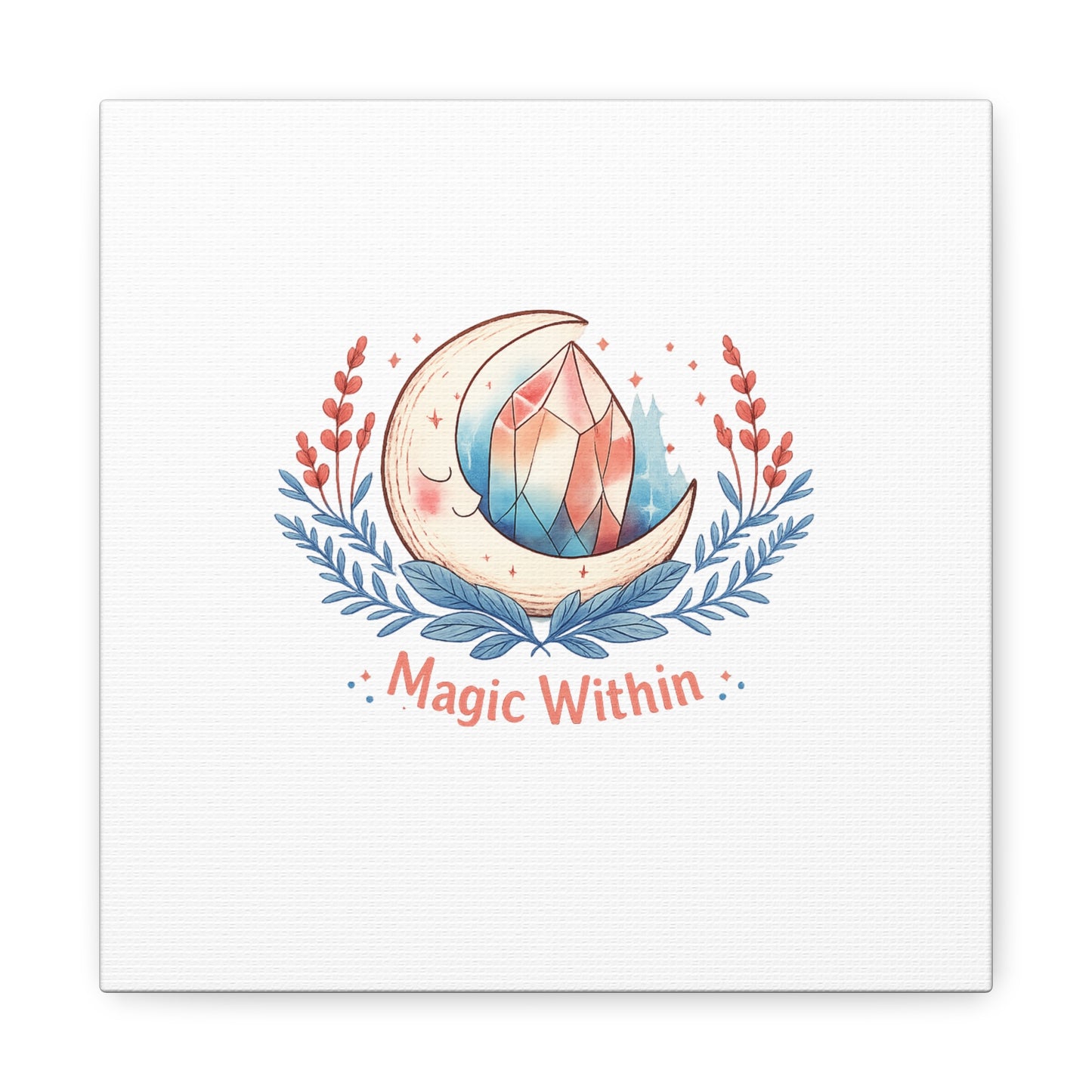 Magic Within Moon Crystal Canvas | witchcore, moon phase, crystals