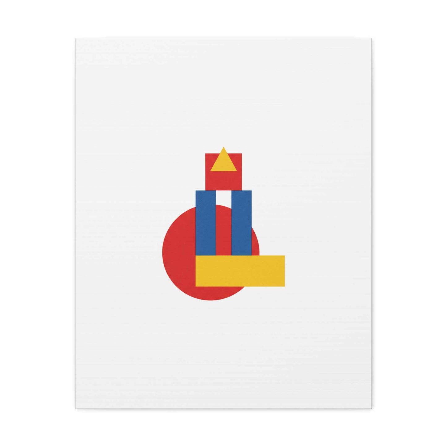 Abstract Geometric Shape Canvas Print — Minimalist Primary Color Wall Art