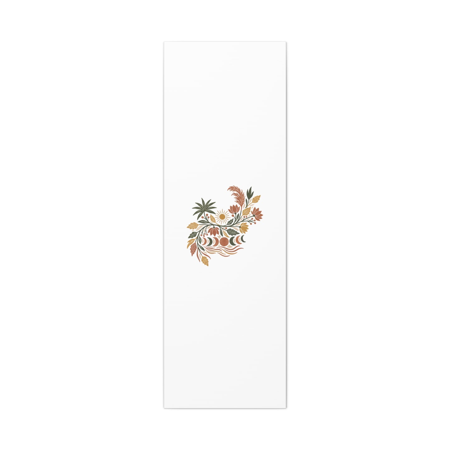 Boho Floral Moon Phase Canvas Print — Matte Stretched Wall Art