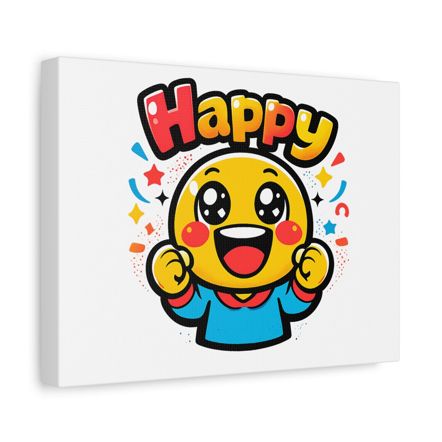 Happy Emoji Cartoon Canvas | Bold Cartoon, Thick Outline, Kawaii Minimal