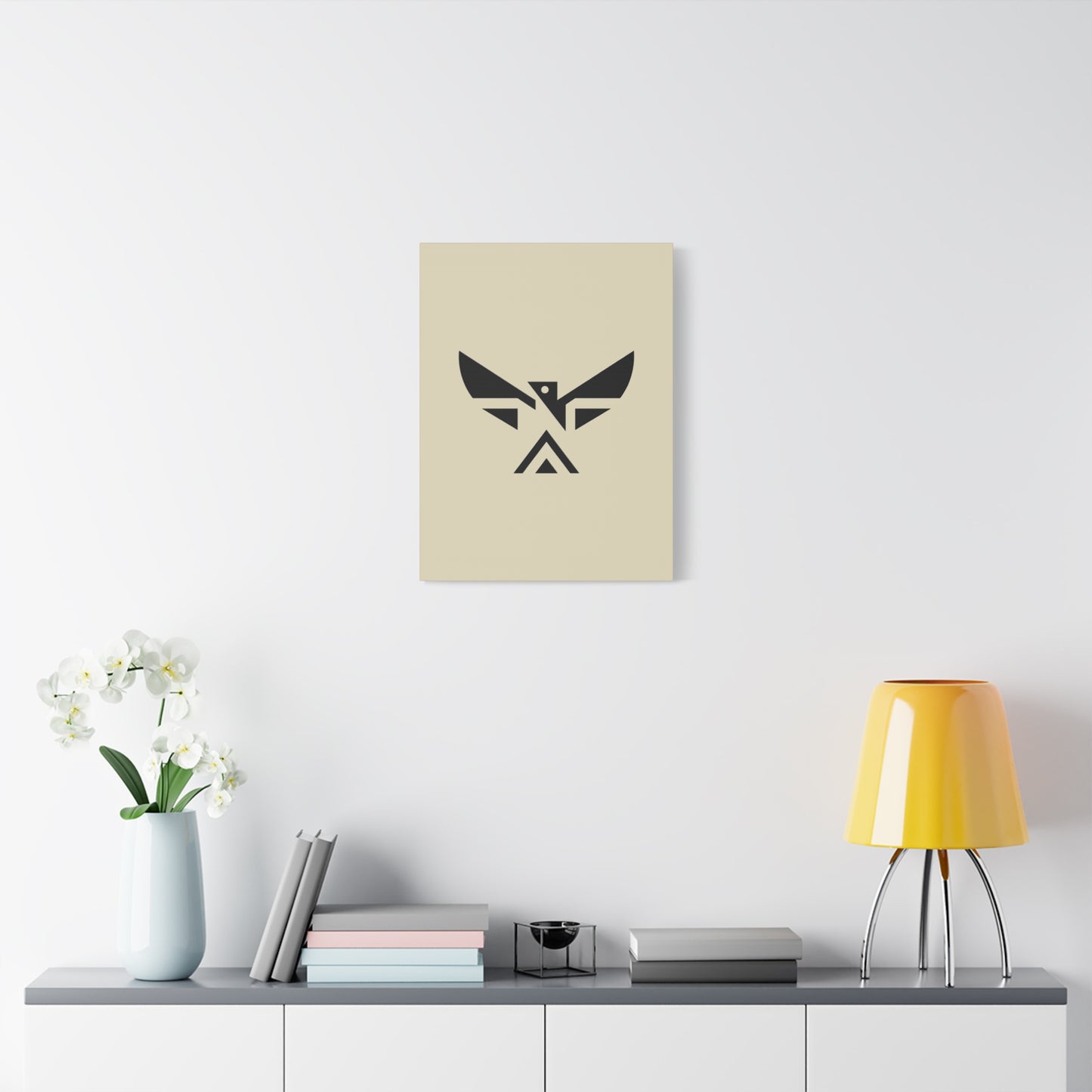 Minimalist Geometric Eagle Canvas Print — Modern Native-Inspired Wall Art