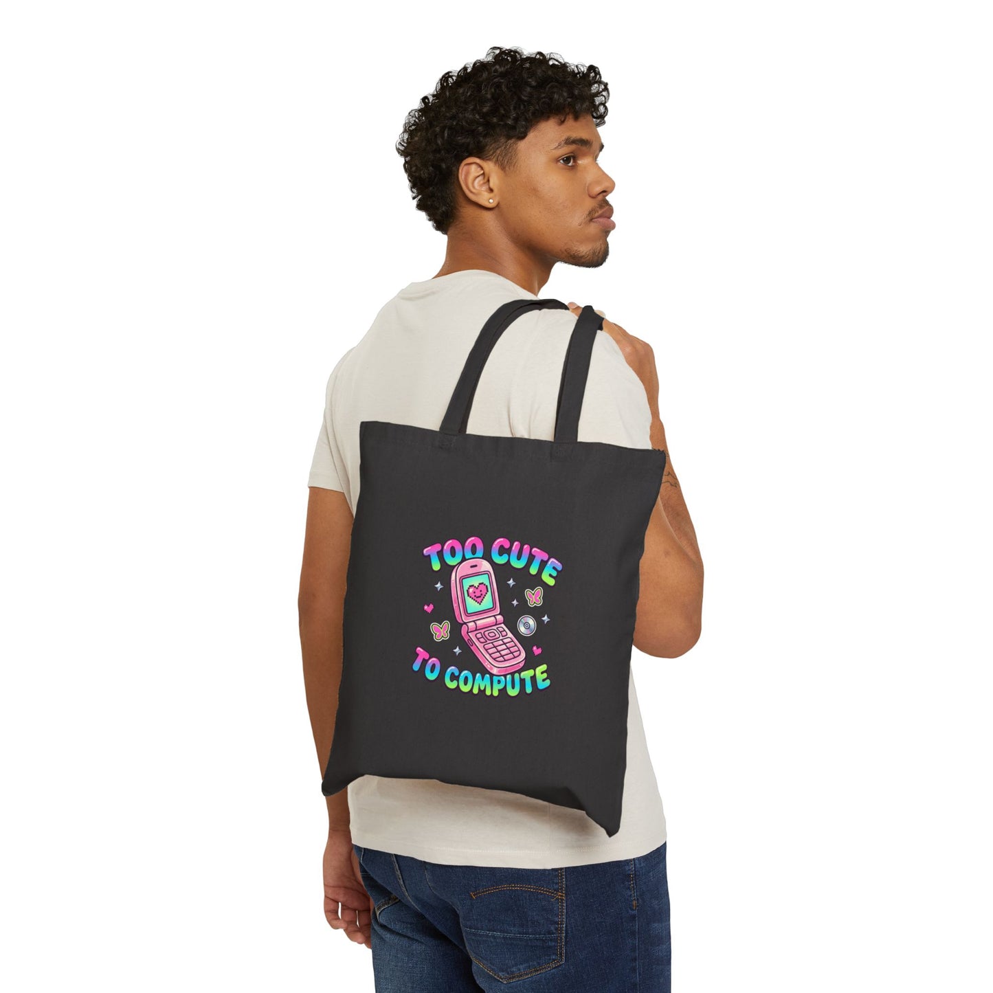 Too Cute to Compute Tote | Y2K Aesthetic, 2000s Retro Internet