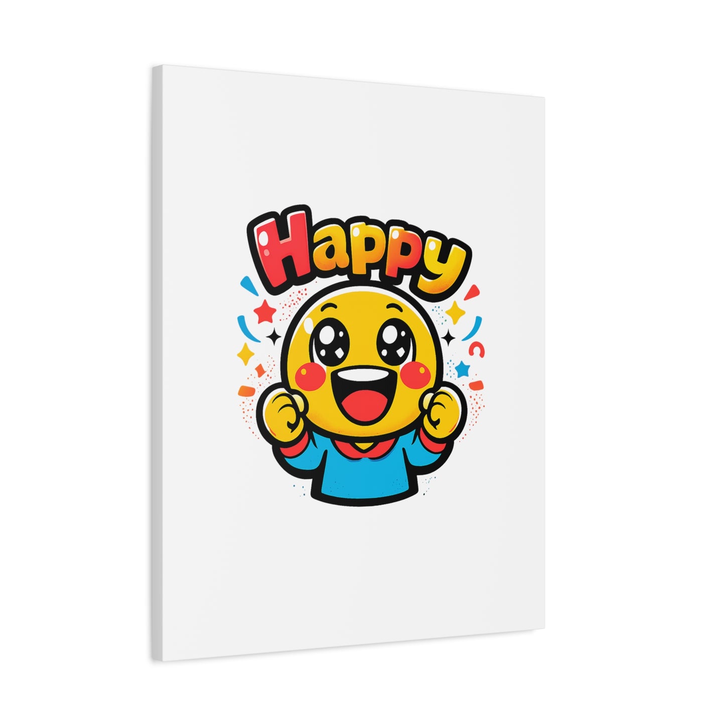 Happy Emoji Cartoon Canvas | Bold Cartoon, Thick Outline, Kawaii Minimal