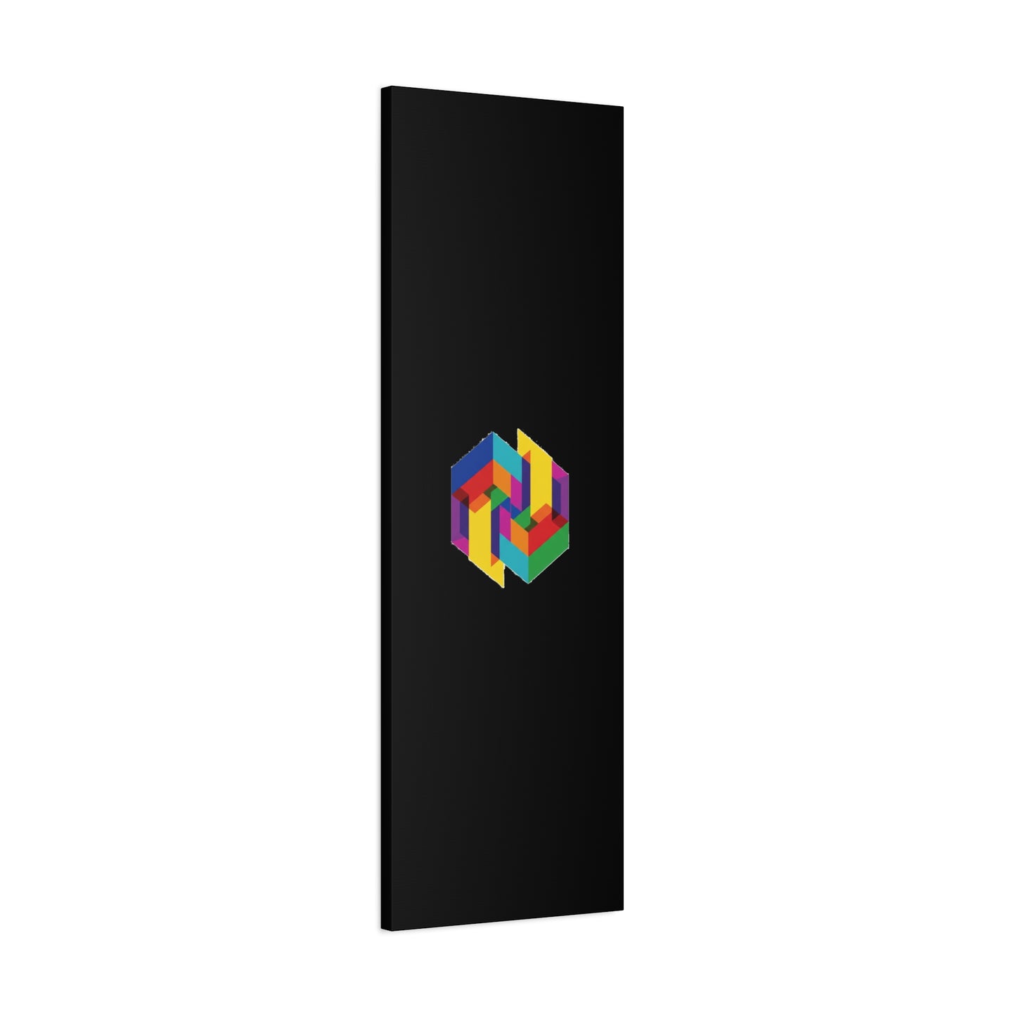 Colorful Geometric Cube Canvas Print — Modern Abstract Wall Art