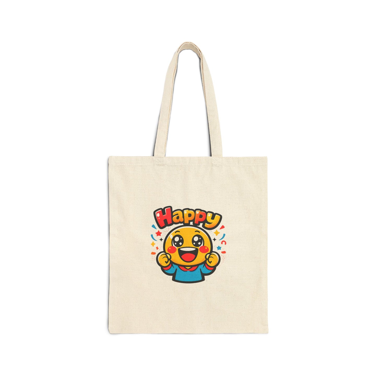 Happy Blob Cartoon Tote | kawaii minimal, thick outline, mood face