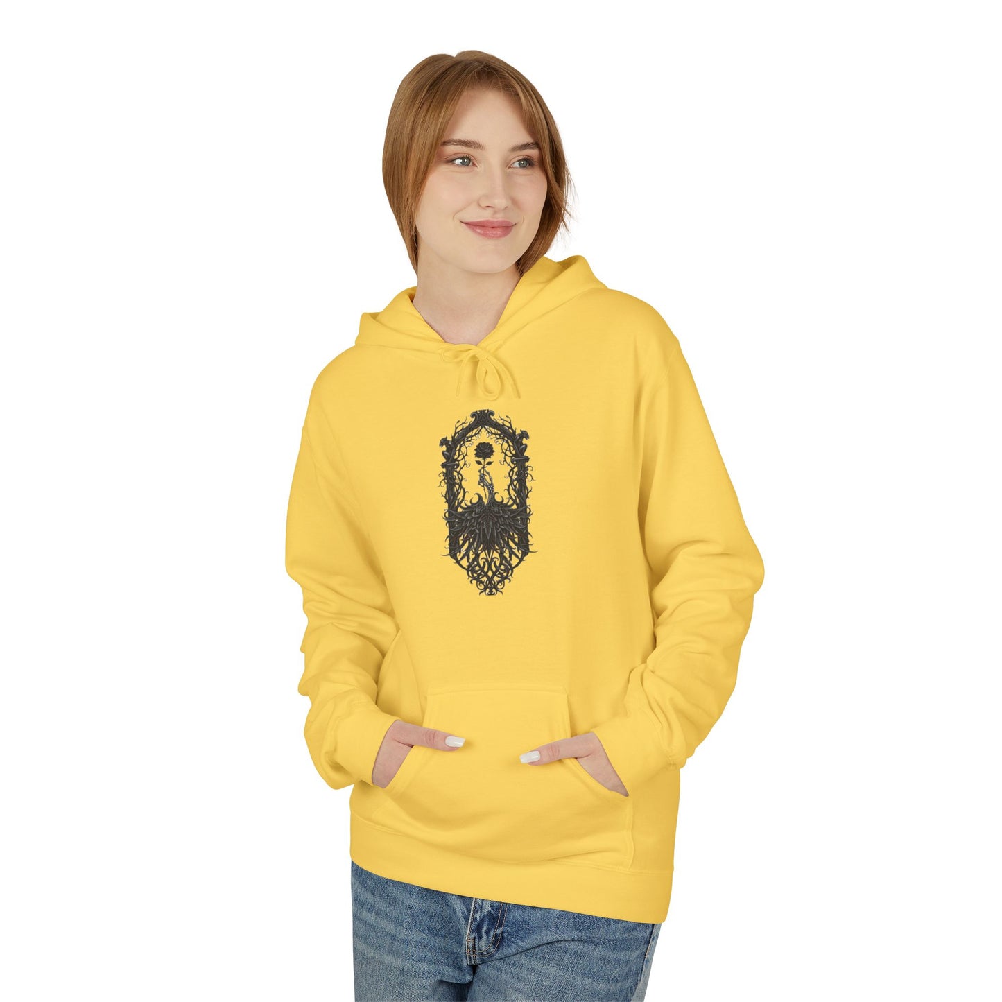 Wolf Crest Hoodie — Monochrome Forest Wolf Emblem