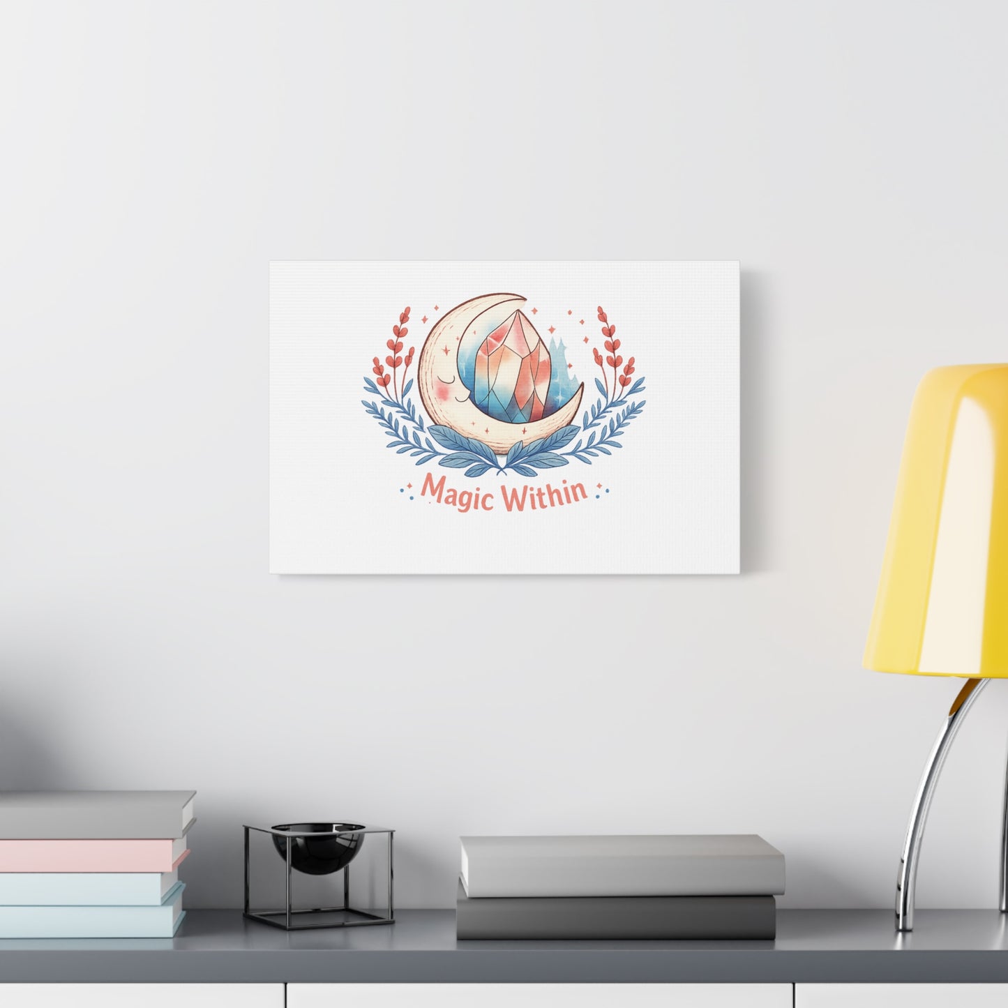 Magic Within Moon Crystal Canvas | witchcore, moon phase, crystals
