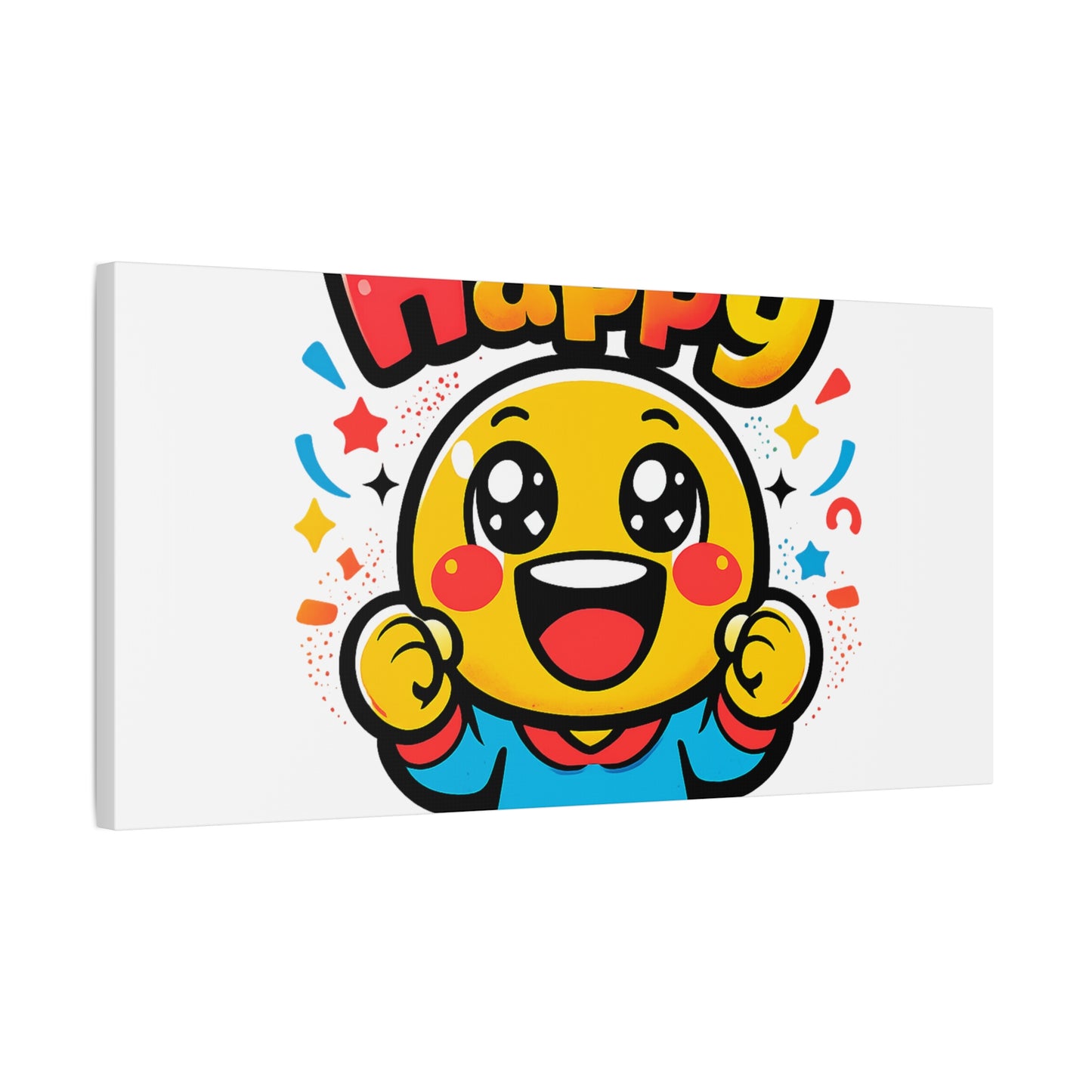 Happy Emoji Cartoon Canvas | Bold Cartoon, Thick Outline, Kawaii Minimal