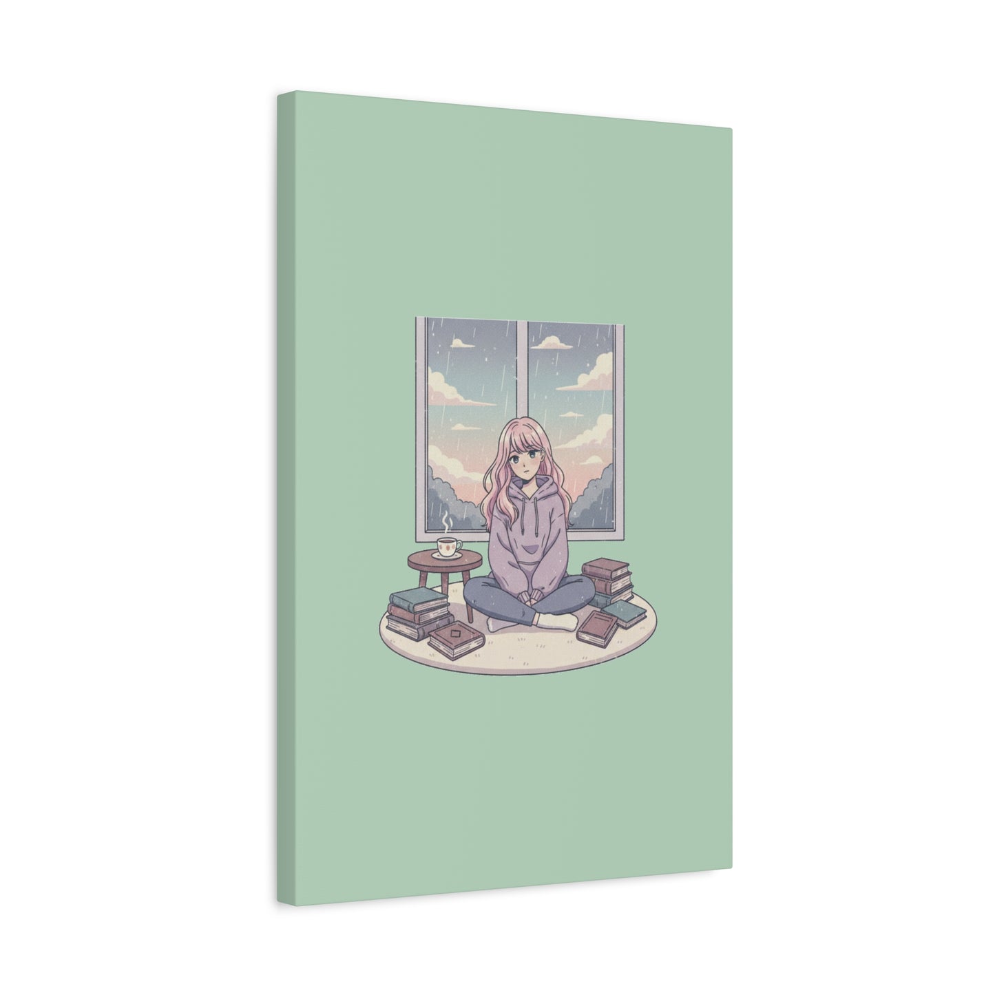 Cozy Girl Reading Wall Art — Matte Stretched Canvas