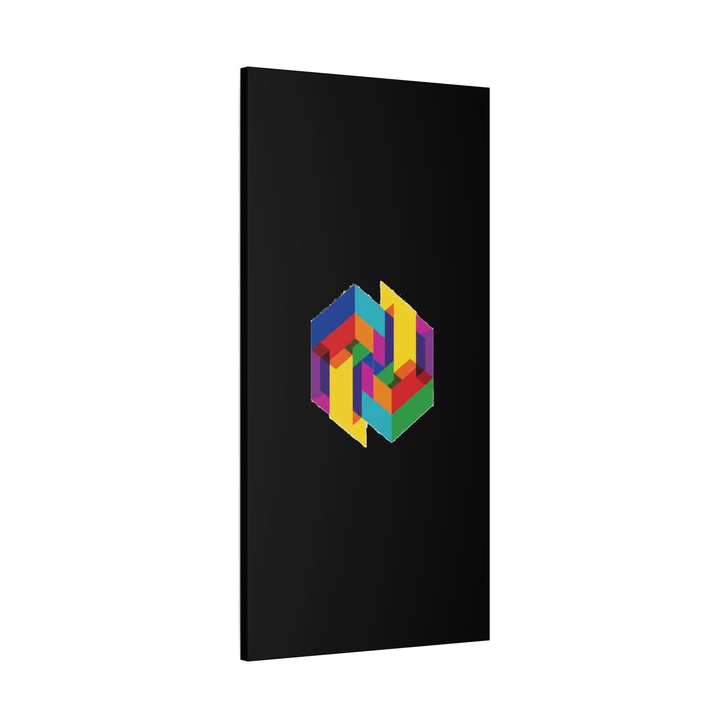 Colorful Geometric Cube Canvas Print — Modern Abstract Wall Art