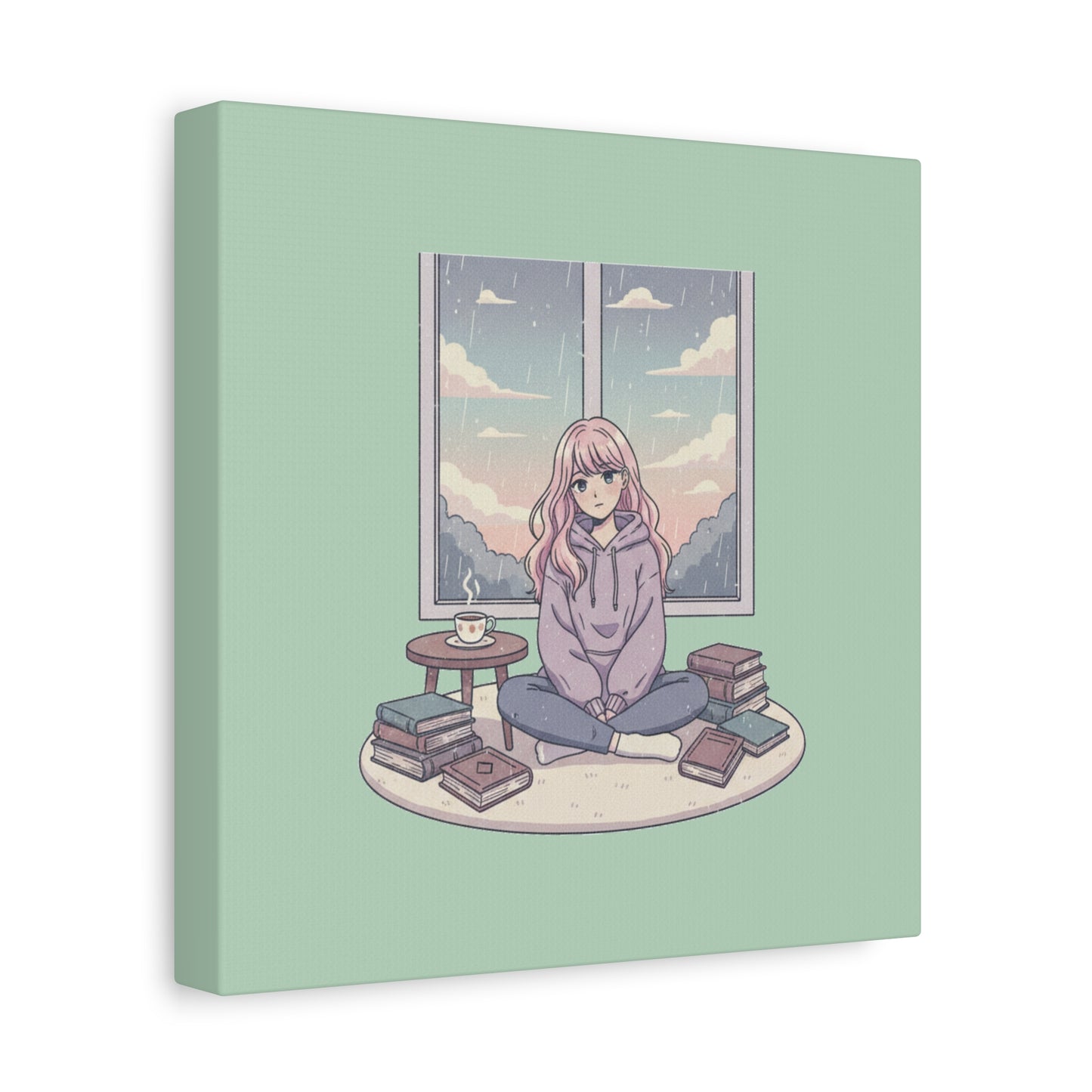 Cozy Girl Reading Wall Art — Matte Stretched Canvas