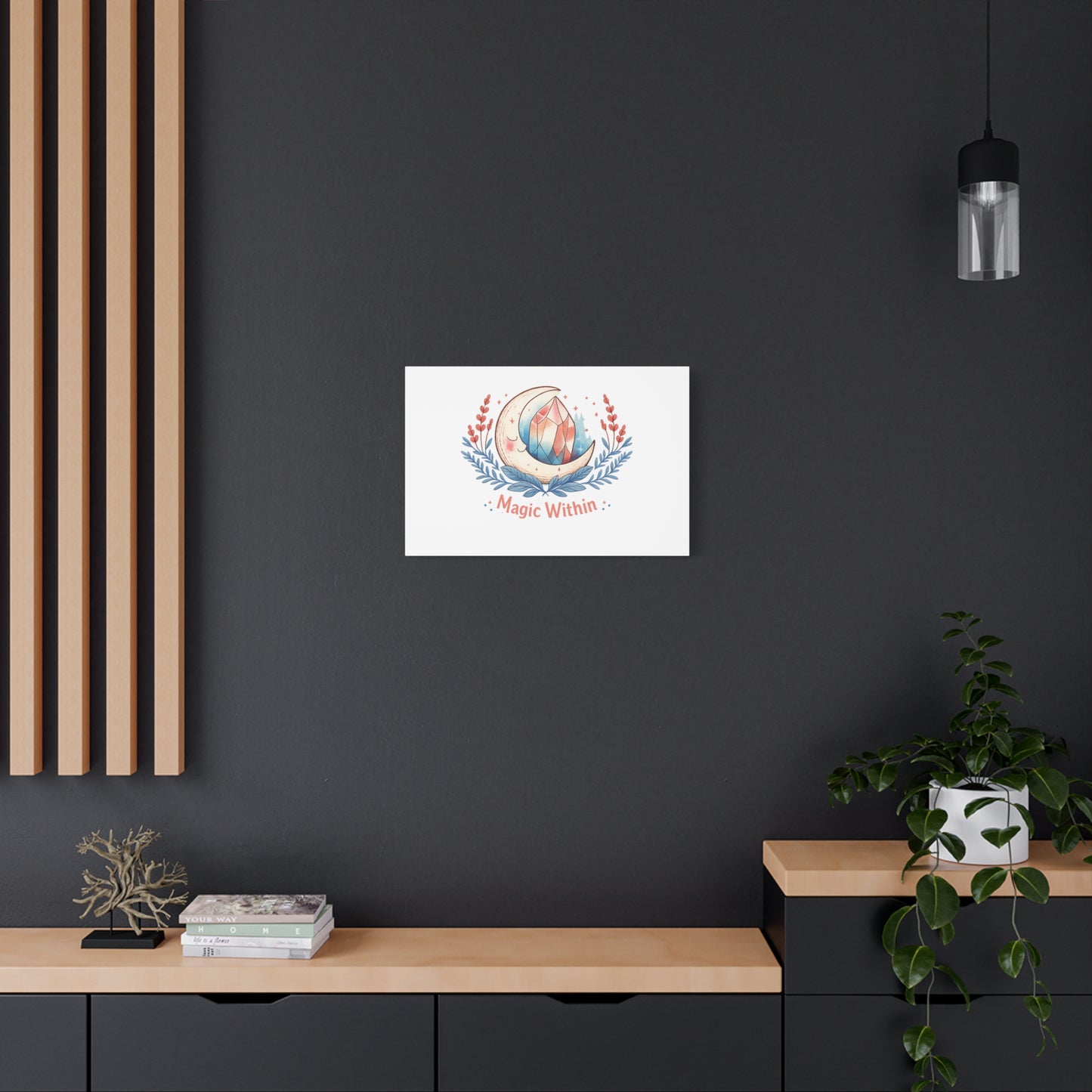 Magic Within Moon Crystal Canvas | witchcore, moon phase, crystals