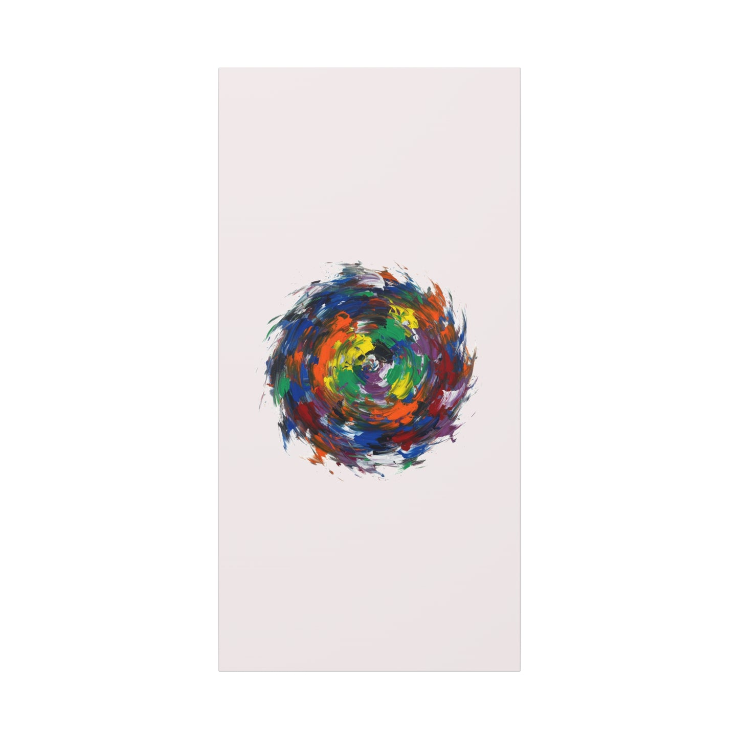 Abstract Color Swirl Canvas - Vibrant Circular Brushstroke Wall Art (Matte Stretched)