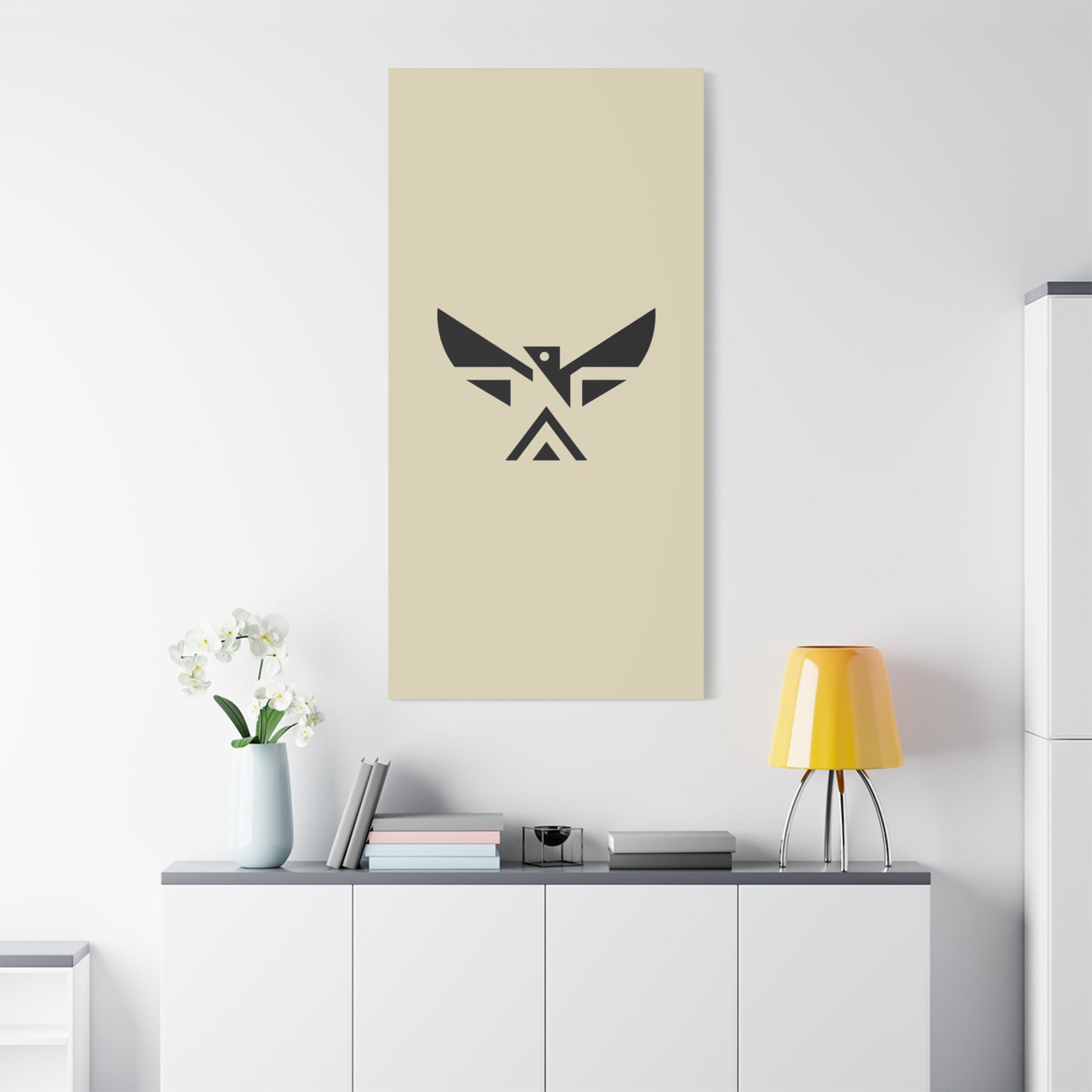 Minimalist Geometric Eagle Canvas Print — Modern Native-Inspired Wall Art