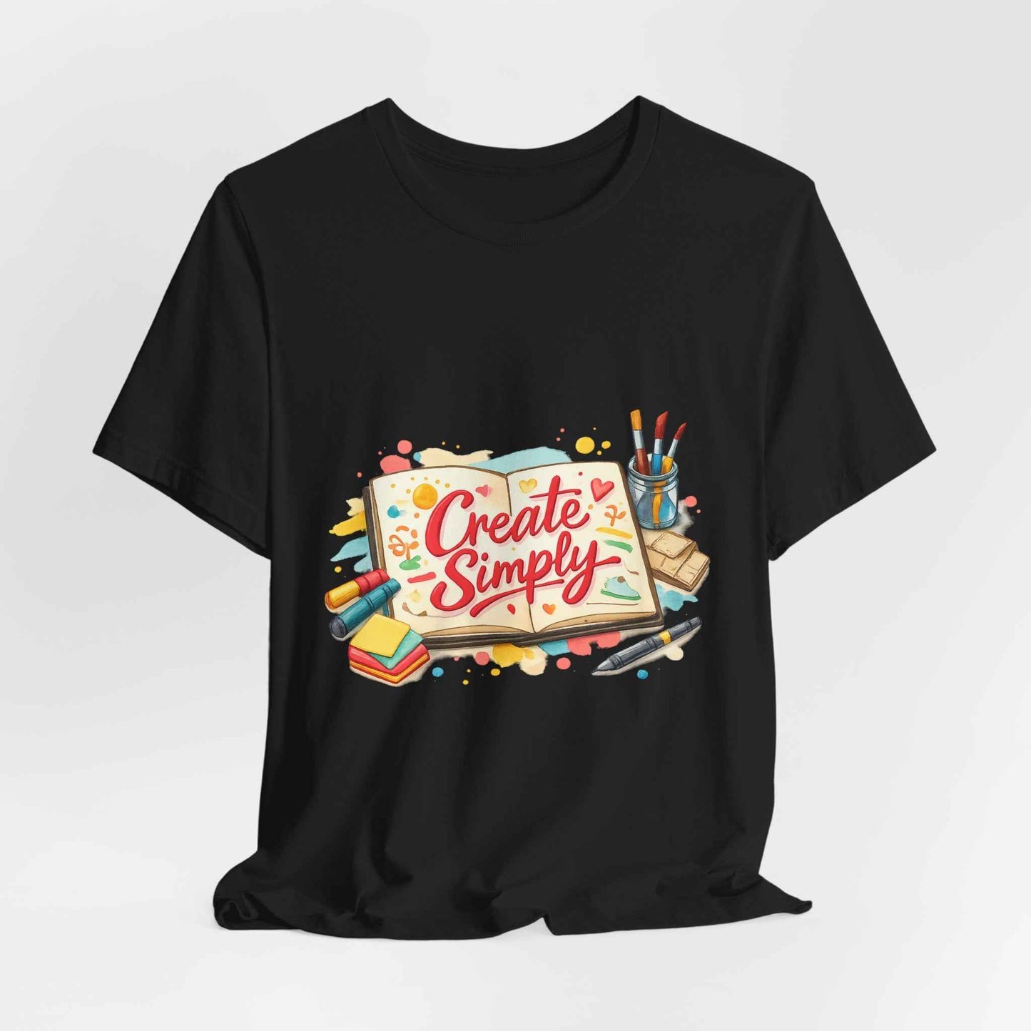 Create Simply Tee | hand‑drawn marker effect, doodle art sketchbook style