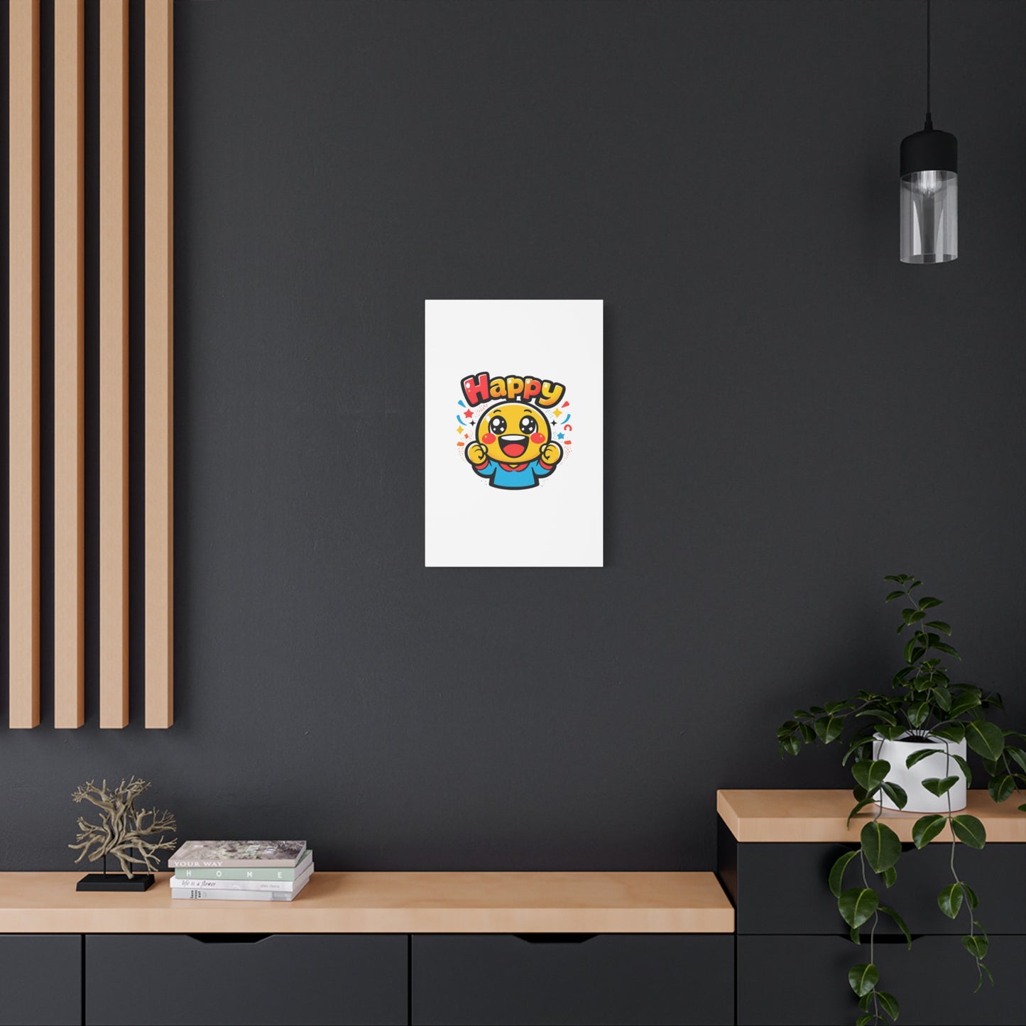Happy Emoji Cartoon Canvas | Bold Cartoon, Thick Outline, Kawaii Minimal