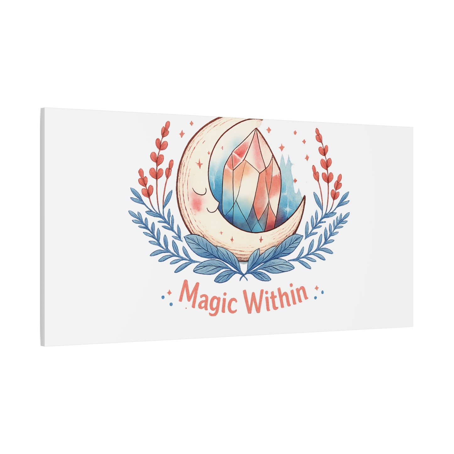 Magic Within Moon Crystal Canvas | witchcore, moon phase, crystals