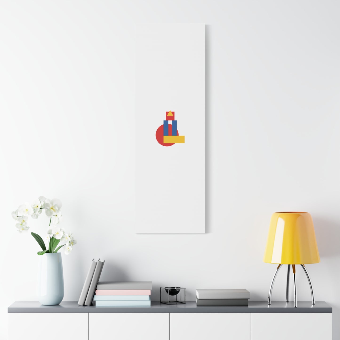 Abstract Geometric Shape Canvas Print — Minimalist Primary Color Wall Art