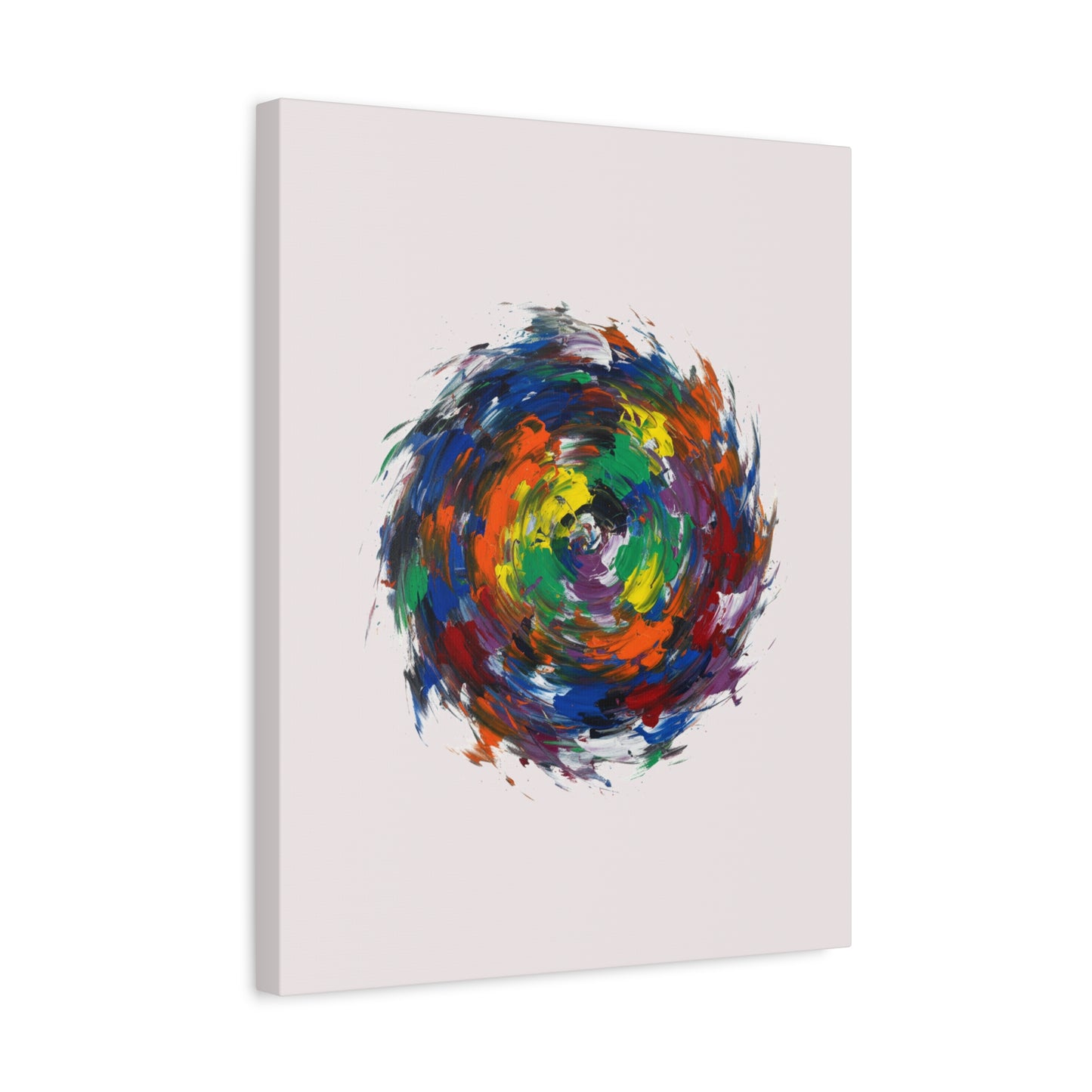 Abstract Color Swirl Canvas - Vibrant Circular Brushstroke Wall Art (Matte Stretched)