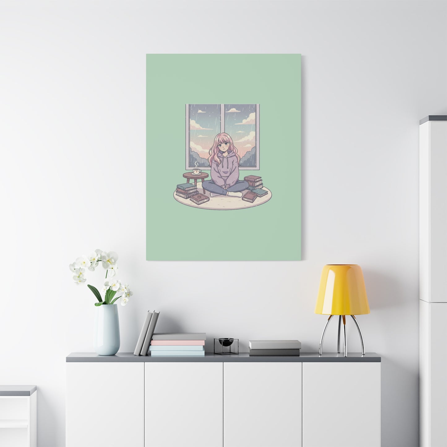Cozy Girl Reading Wall Art — Matte Stretched Canvas